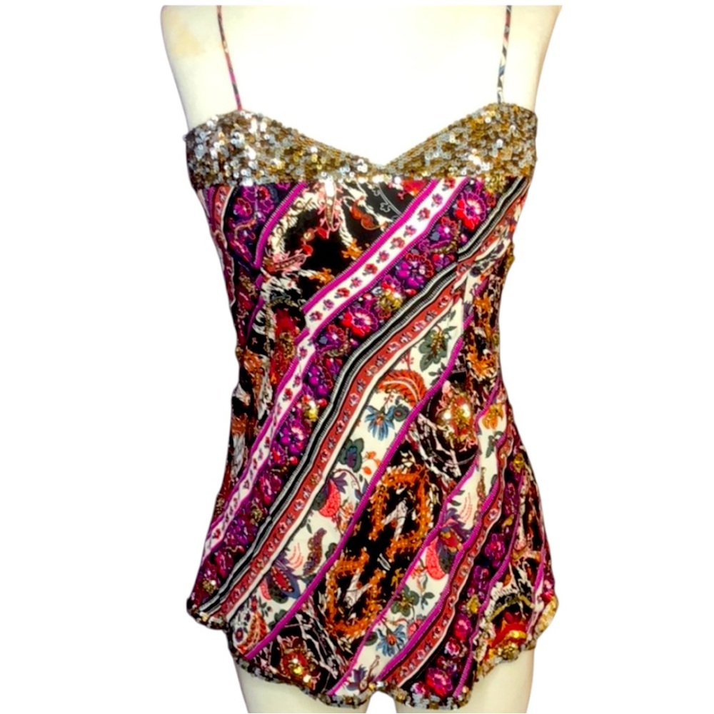 Diane Von Furstenberg
DVF Black Red Paisley Silk Camisole
Top Size 8